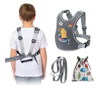 Safety Harness with Light Reflector for Active Kids (3-6 Years), Safe Vest, Walking Harness with Quick Handle and Pocket, Adjustable Tether for Autism, Special Needs ADHD/ASD