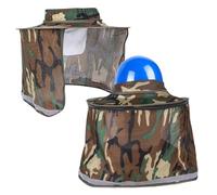 Safety Hat with Visor, 2 Pieces Mesh Sun Protection Visors | Helmet Accessories with UV Protection and Reflective Band for Camping, Hiking and Fishing