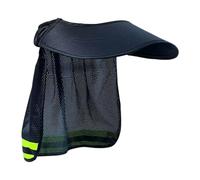 Safety Headgear Screen - Porous Nape Solar Guard for Labor | Luminous Band Security Cap Accessory plus Breathable Honeycomb Weave & Extended Rear Drape for Warehouse, Outdoor, Farm and Infrastructure