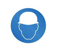 Safety Helmet Must Be Worn Sign | Self-Adhesive Vinyl | Hard Hat | 3 x A4 | Mandatory PPE Health & Safety Signs | Waterproof, Tear-Resistant Stickers for Construction Site, Warehouse & Outdoor Use