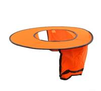 Safety Helmet Sun Shade with Neck Flap and Reflective Strip for Construction Workers - High Visibility Outdoor Hard Hat Cover(Fluorescent Orange)