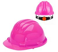 Safety Helmet Wheel Ratchet Adjustment Lightweight Vented Construction Work Hard Hat with 6-Point Harness Pink