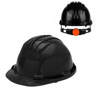 Safety Helmet Wheel Ratchet Adjustment Lightweight Vented Construction Work Hard Hat with 6-Point Harness (Black)