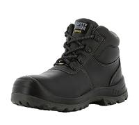 SAFETY JOGGER Safety Boot - BESTBOY - Steel Toe Cap S3/S1P Work Shoe for Men or Women, Anti Slip Puncture Resistant Steel Sole, Shock Absorbing, Water and Oil Repellant Safety Shoe, UK 8 EU 42, Black Leather