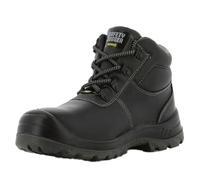 SAFETY JOGGER Safety Boot - BESTBOY - Steel Toe Cap S3/S1P Work Shoe for Men or Women, Anti Slip Puncture Resistant Steel Sole, Shock Absorbing, Water and Oil Repellant Safety Shoe, UK 7.5 EU 41, Black Leather