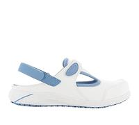 SAFETY JOGGER Safety Clogs for Women 4 UK - Carly - Lightweight Comfortable Leather Work Shoe, Ideal for Nurses, Kitchen or Garden, Non Slip and Shock Absorbing Clog - Oxypas Blue