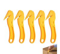 Safety Knife for Work,Box Cutter Safety Knife,Yellow Hook Knif e,Box Opener Tool,Simplify The Complex, for Paper Packaging Boxes (Set of 5)