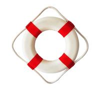 Safety Life Preserver Ring Buoy Wall Hanging Decor, Rescue Lifeguard Wall Decoration, Pool Safety Throw Rings Welcome Aboard Mediterranean Style Home Decoration (20CM)
