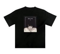 SAFETY LOCK Death Note L Lawliet Gefertigte Bedruckte T-Shirts Aus BaumwolleTop Sweatshirt Short Sleeve Black L