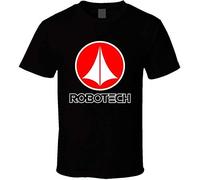 SAFETY LOCK Robotech T-Shirt Graphic Top Printed Tee Shirt for Mens BlackL