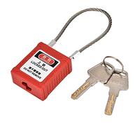 Safety Lockout Padlock, Lock Off Kit for Electrical Safety, Cable Padlock with Key, Industrial Padlock and Key, Lockout Padlock