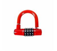 Safety Lockwire Durable 4-Digit Code Password Lock Waterproof Rust-Proof U-Shaped Zinc Alloy Wheel Locker(Red)