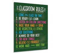 Safety Magnets ZOCO - Classroom Rules Poster - Laminated 17x22 - Motivational Behavior Expectations for Elementary, Middle & High School Class Decor - Durable USA-Made Wall Art