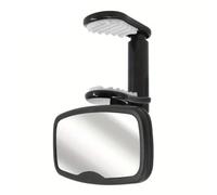 Safety Mirror - Rear Facing View, Backseat Vision, Clear Reflection, Easy Clip Attachment, Automotive Accessory, Black Wide Lens For Family Van Truck Sedan Road Trip Travel Safety