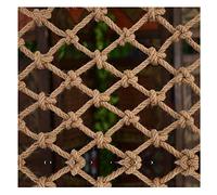 Safety net for Children, Versatile Hand-Woven Hemp Rope, Photo Wall Decoration,Hanging Clothes, Fence Protection, Ceiling Dia 8mm(8X8cm,2x2m(6.56X6.56ft))
