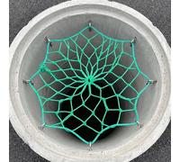 Safety Net Mesh For Catch Basin - Polyethylene Manhole Cover With Metal Hooks, Fall-proof For Sewer Tank & Septic Basin Riser Protection Diameter 22IN(56CM)