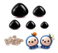 Safety Noses for Toy Making, 100 Pcs 15-30mm Teddy Bear Craft Doll Nose Plastic Triangle Safety Noses for Stuffed Crochet Animals