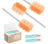 Safety Oral Care Swabs 50 PCS, Gum-Protective Mouth Swabs for Elderly, Extra Length, Individually Wrapped