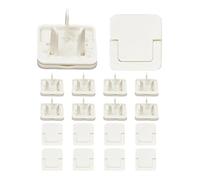 Safety Outlet Plug Covers - 10 Piece Set | Invisible Pull Ring Socket Protectors, Reliable Kid Proofing Guards for Electrical Outlets, Easy Install Reusable Caps For And White
