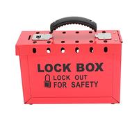 Safety Padlock Rack Management Station Heavy Duty Steel Plate High Temperature Spray Processing Red Color for 12 Locks Ideal for Industry Power Plants