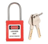 Safety Padlock UV Resistant Impact Proof Rustproof Heavy Duty Engineering Safety Lock with Key Retention Feature for Industrial Use Red ABS Stainless Steel 2 Keys Included