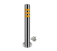 Safety Parking Bollards 304 Stainless Steel, 6 Pack Shallow Mount Removable Post for Driveway Traffic Control, Heavy Duty