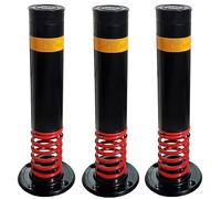 Safety Pillar， 23.6" Steel Spring Safety with Reflective Tape, Traffic Delineator Post,for Parking Lots, Roads, Driveways(3pcs)