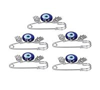 Safety Pin Charms Evil Eye Pins Good Luck Unique Design Something Blue Pin Eyes Brooch High Durability Premium Material Brooch for Home Party Dating 5PCS