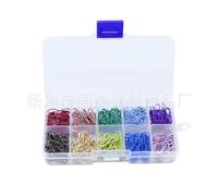 safety pins, 300/600 pieces in 10 colors, pumpkin pins with box, metallic stitch markers, bulb pins for crafts, pumpkin pins for knitting, 22mm*10mm/600pcs, Iron or copper, Agate