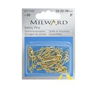 Safety Pins: Gold: 19/22/28mm: 30 Pieces