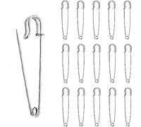 Safety Pins Large,2.17" Large Safety Pins Strong for Carpet,15 Pcs Silver Heavy Duty Safety Pins for Clothing,Blankets,Jewelry Crafts Kilt Making DIY Craftsmanship