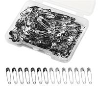 Safety Pins Set, 19mm Small Size, Black and Silver, Pack of 120