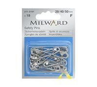 Safety Pins: Silver: 28/40/50mm: 18 Pieces