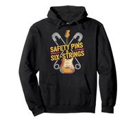 Safety Pins & Six Strings Punk Rock Music Pullover Hoodie