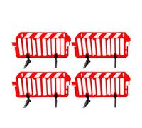 Safety Plastic Barrier - Red | 2 Meter Mobile Barricade with Heavy Rubber Base | Reflective Crowd Control Barrier Fence Ideal for Construction Warning, Traffic Safety, Pedestrian Control (4)