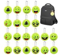 Safety Reflector Pendant with Reflective Keyring for School Bags, Cycling, Walking, Running - 20PCS