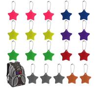 Safety Reflector Pendants, Pack of 20 Children's Reflector Pendants, Star Reflectors, Reflective Key Fob for School Bag, Backpack, Jackets, Wheelchair, Walking, Running, Party Bags (8 Colours)