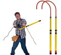 Safety Rescue Hook,Telescoping High Voltage Insulated Rescue Hook-3 Pack Fiberglass Lifeguard Rods For Electrical Safety, Wire Maintenance Tool, Adjustable 3.3-6.6 Ft For Fac,2 Pcs,4.9,9.8 ft/150,30