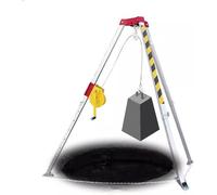 Safety Rescue Kit - Sturdy Rescue Stand for Tight Spaces 816 kg Load Capacity Self-Locking Winch Adjustable Legs Up to 2.1 m Fall Protection Equipment Safety Harness System