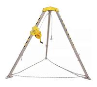 Safety Rescue Tripod for Confined Spaces - Emergency Aluminum Recovery System for Manholes, Cable Trenches, Tunneling, with Telescopic Legs and Winch Capacity
