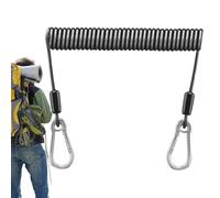Safety Rope for: Never Lose Your Gear Again | Thickened Steel Wire Anti-Fall Spring Rope with Heavy Duty Key Hook | Fishermen, Boater, Hiking