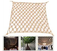 Safety Rope Netting for Balcony,Protection Kids Hemp Rope Nets Banister,Retro Cargo Mesh Nets Truck Trailer Net Support Customization Treehouse Net(0.5Mx1M(1.64FTx3.28FT))