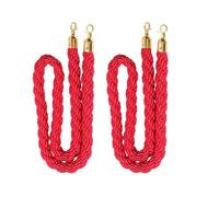 Safety Rope with Carabiners, 3 M, 4m, 5m, 6m, 7m, 8m, 9m, 10m, 12m, 15m, 20m, 3 M, Twisted Safety Rope for Large Events, Parties, Weddings, Red, 90cm, 3 M