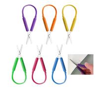Safety Scissors for Kids | Homiladi 6Pcs Kids Scissors with Adaptive Design Right and Left Handed for Toddlers & Children | Colorful Mini Scissor for Special Needs & School (13.5cm)
