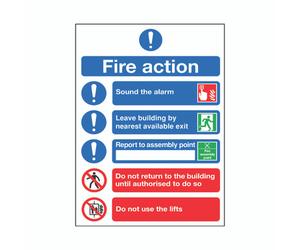 Safety Sgn Fire Action Symbols A4 Sa