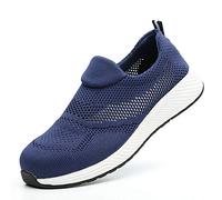 Safety Shoes Deodorant Mesh Safety Shoes Steel Toe Cap Wear-Resistant Non-Slip Work Shoes Shoe Size 3.5uk-12 Uk,Blue,8UK