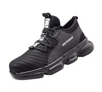 Safety Shoes for Men,Fashion Comfortable Indestructible Steel Toe Sneakers for Men,Breathable Anti-Colision/Anti-Puncture Men's Industrial & Construction Shoes,Unisex ( Color : Black , Size : 5.5 UK )