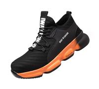 Safety Shoes for Men,Fashion Comfortable Indestructible Steel Toe Sneakers for Men,Breathable Anti-Colision/Anti-Puncture Men's Industrial & Construction Shoes,Unisex ( Color : Orange , Size : 6 UK )