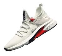 Safety Shoes Men Air Cushion Basketball Shoes Arch Support Easy Close Slip On Trainers Mesh Lining Breathable Gym Trainers Non-Slip Mountain Trekking Trainer Fitness Jogging Walking White