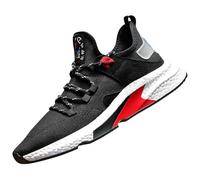 Safety Shoes Men Air Cushion Basketball Shoes Mesh Lining Breathable Gym Trainers Arch Support Easy Close Slip On Trainers Non-Slip Mountain Trekking Trainer Fitness Jogging Walking Black
